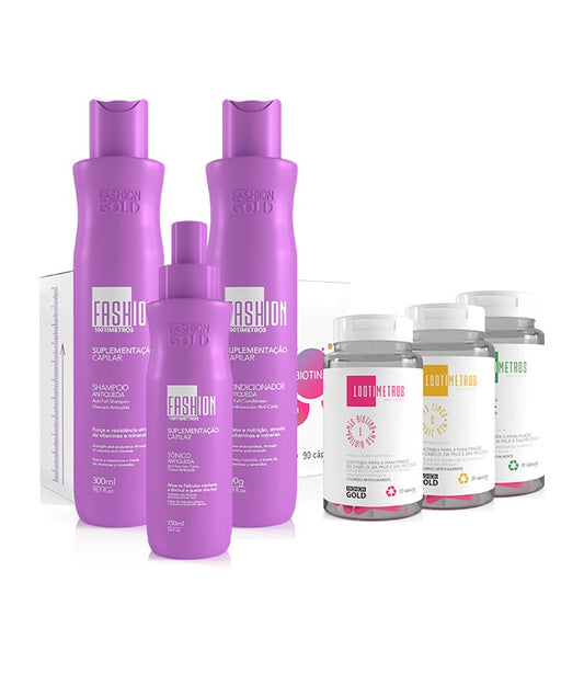 KIT 100Timetros Anti-thinning + KIT Nutritional Supplement for Hair, Skin, and Nails