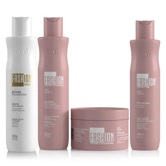 Kit Combo Fashion Gold BABY Sealant 300g/10.5fl.oz + PROTECT POO - Pre-Shampoo 300ml/10,1fl oz