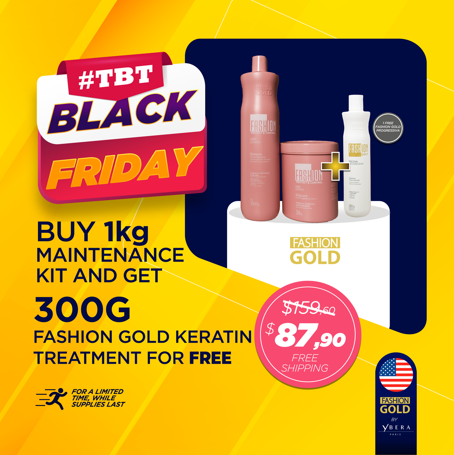 (SALE) BUY Kit PROTECT & CONTROL Post Progressive Straightening Treatment - 1KG / GET FREE Fashion Gold SEALANT 300g/10.5oz